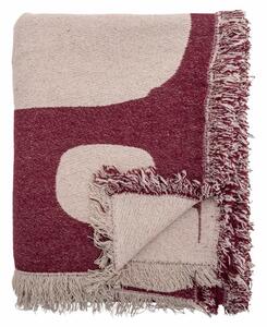 Červeno-růžový pléd Bloomingville Olica 160 x 130 cm