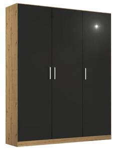 Skříň s otočnými dveřmi dub Artisan/šedá 136cm