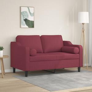 2místná pohovka s polštáři vínová 120 cm textil 3200843