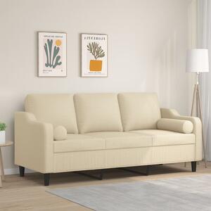 3místná pohovka s polštáři krémová 180 cm textil 3200855
