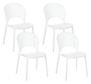 Zahradní židle Sada 4 ks Syntetický materiál Bílá OSTIA