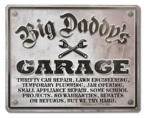 Plechová cedule Big Daddys Garage 30 cm x 38 cm