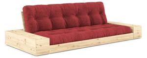 Karup Design Rozkládací pohovka BASE - 518 Ruby Red / Se dvěma bočními boxy
