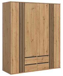 Skříň s otoč. dveřmi TOFTA š. 160cm, antracit/dub Artisan