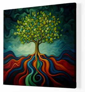 Obraz na plátně - Strom života Zelené bujení FeelHappy.cz Velikost obrazu: 40 x 40 cm