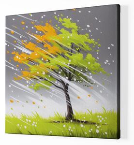 Obraz na plátně - Strom života Větrný epos FeelHappy.cz Velikost obrazu: 120 x 120 cm