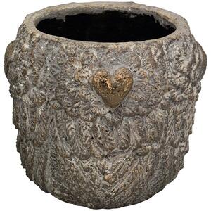 Bronzovo - hnědý antik obal na květináč Topf - 22*22*19 cm