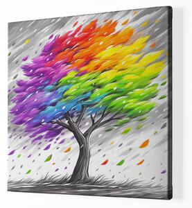 Obraz na plátně - Strom života Silné větry FeelHappy.cz Velikost obrazu: 60 x 60 cm