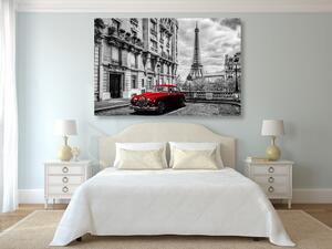 Obraz červené retro auto v Paříži Varianta: 60x40