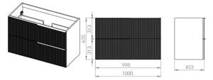 Elita Soho, umyvadlová skříňka 100x45x64 cm 2S, černá matná, ELT-168746