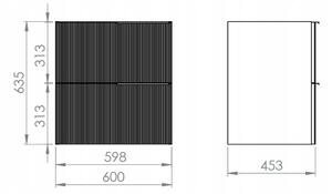 Elita Soho, umyvadlová skříňka 60x45x64 cm 2S, černá matná, ELT-168740