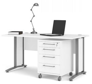 Psací stůl Office 80400/35 bílá/silver grey