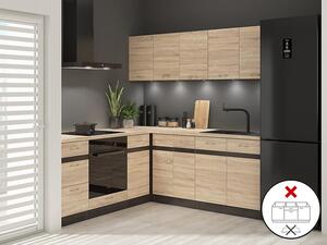 Rohová kuchyně BRW Junona Line 200 + 200 cm (wenge + dub sonoma)
