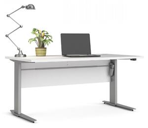 Výškově nastavitelný psací stůl Office 80400/318 bílá/silver grey