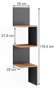 Rohová police Vicco Paolo Antracit 28 x 116.4 cm, Model 52099