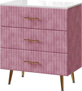 Komoda Vicco Velia Růžová 70 x 78.5 cm se 3 zásuvkami, Model 53031