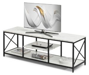 HezkýNábytek.cz TV stolek/skříňka Jukky Stol Rtv (bílý mramor + černá). 1111724
