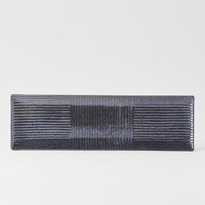 Made in Japan (MIJ) Lines Černý Obdélníkový Talíř 33 x 10 cm