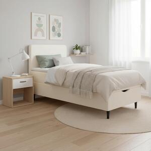 Boxspringová postel VIDA 90x200, krémová, s topperem