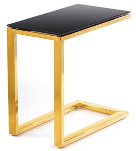 HowHomely Odkládací stolek STIVAR 51x50 cm zlatá/černá DD0383