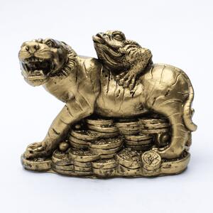 Tygr s třínohou žábou - soška Feng shui VADA VAD75