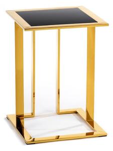 HowHomely Odkládací stolek SAWA 40x40 cm zlatá/černá DD0380