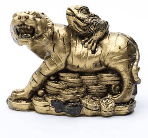 Tygr s třínohou žábou - soška Feng shui VADA VAD77