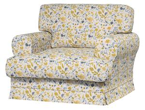 Potah na křeslo IKEA Ekeskog barva žlutá látka pletený vzor, vzorované