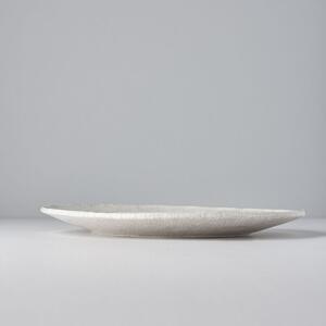 Made in Japan (MIJ) Mělký talíř s nepravidelným okrajem Grey Crazed 27 cm