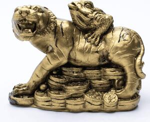 Tygr s třínohou žábou - soška Feng shui VADA VAD72