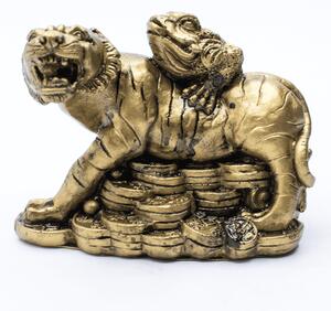 Tygr s třínohou žábou - soška Feng shui VADA VAD71