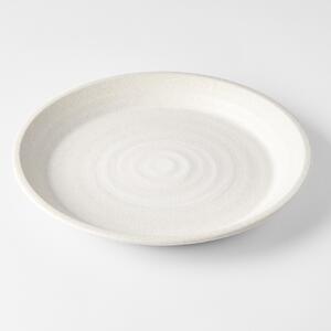 Made in Japan (MIJ) Recycled White Sand Talíř, Vysoký Okraj, 27,5 cm