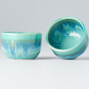 MADE IN JAPAN Hrnek na saké Aqua & DK modro-zelená