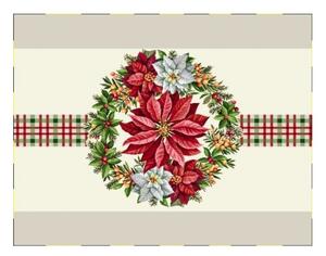 Vánoční gobelínový ubrus na stůl Chenille 1272 Vícebarevná 40x100 cm