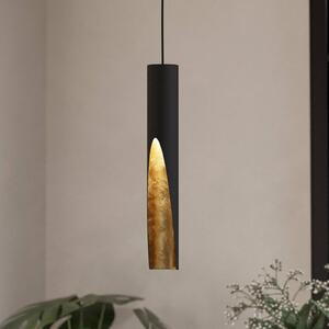 EGLO LED závěsné světlo Barbotto černá/zlatá 1 zdroj, Černá, Obývací pokoj / jídelna, kov, Moderní