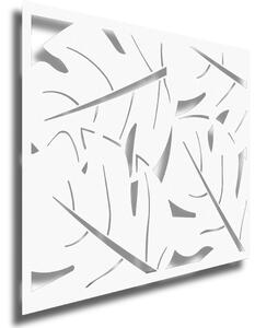 Kovový obraz na zeď SOLGUNN bílý (Luxusní robustní kovový obraz)