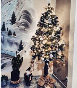 Jedinečná jemně zasněžená umělá vánoční borovice na pařezu 160 cm