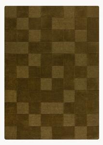 Ručně všívaný vlněný koberec se strukturovaným povrchem Checkerboard
