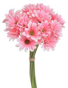 Umělá kytice kopretin 9 stonků - světlá růžová