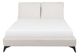 Béžová postel 140 x 200 cm žinilka MELLE