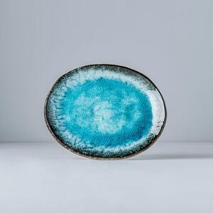 Made in Japan (MIJ) Oválný talíř Sky Blue 18 cm