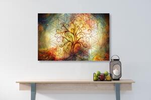 Obraz strom s květinou života - 60x40
