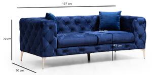 Atelier del Sofa 2-místná pohovka Como - Navy Blue, Modrá