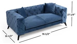 Atelier del Sofa 2-místná pohovka Como 2 Seater - Blue, Modrá