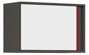 BRW závěsná skříňka Graphic II, SFW1DL/B, šedý wolfram/bílá/červená