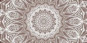 Obraz Mandala harmonie na hnědém pozadí Varianta: 100x50