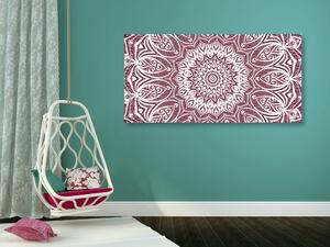 Obraz Mandala harmonie na růžovém pozadí - 100x50