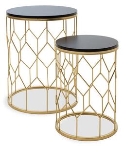Konferenční stolek Golden - set 2 kusů (černá, zlatá)