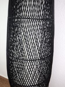 Stojací lampa RATAN, černá, 150 cm, ruční práce