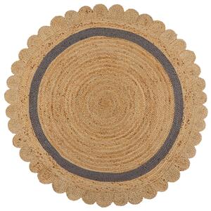 Flair Rugs koberce Kusový koberec Grace Jute Natural/Grey kruh ROZMĚR: 160x160 (průměr) kruh